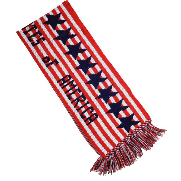 Knitmakers USA Scarf Adult's United States Of America Red/White/Blue Stars Retro - Picture 4 of 7